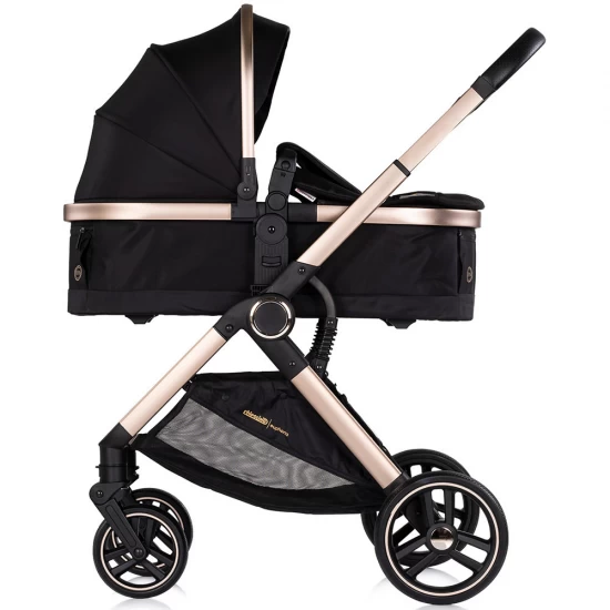 Carucior copii 3 in 1 cu landou, scaun auto, geanta mamici Chipolino Euphoria Noir