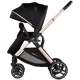 Carucior copii 3 in 1 cu landou, scaun auto, geanta mamici Chipolino Euphoria Noir