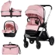 Carucior copii 3 in 1 cu landou, scaun auto, geanta mamici Chipolino Euphoria Powder Pink