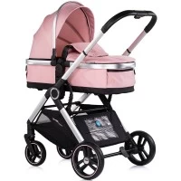 Carucior copii 3 in 1 cu landou, scaun auto, geanta mamici Chipolino Euphoria Powder Pink