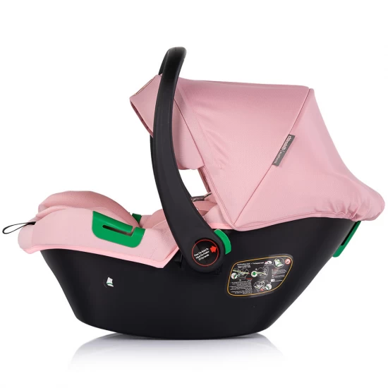 Carucior copii 3 in 1 cu landou, scaun auto, geanta mamici Chipolino Euphoria Powder Pink