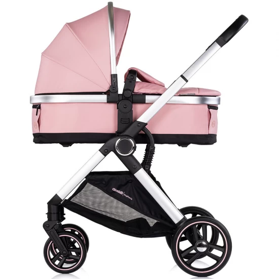 Carucior copii 3 in 1 cu landou, scaun auto, geanta mamici Chipolino Euphoria Powder Pink