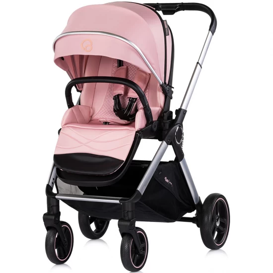 Carucior copii 3 in 1 cu landou, scaun auto, geanta mamici Chipolino Euphoria Powder Pink