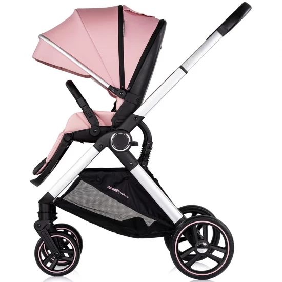 Carucior copii 3 in 1 cu landou, scaun auto, geanta mamici Chipolino Euphoria Powder Pink