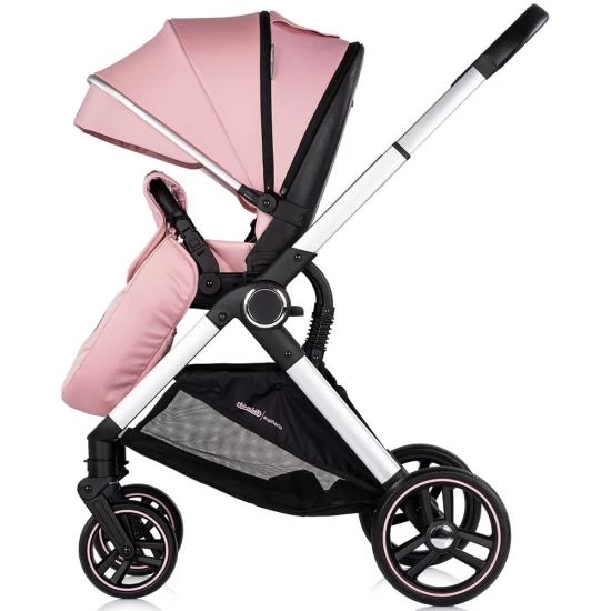Carucior copii 3 in 1 cu landou, scaun auto, geanta mamici Chipolino Euphoria Powder Pink