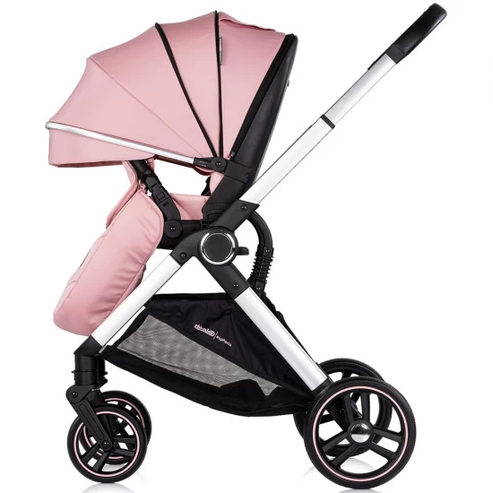 Carucior copii 3 in 1 cu landou, scaun auto, geanta mamici Chipolino Euphoria Powder Pink