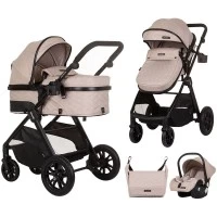 Carucior copii 3 in 1 Chipolino Harmony Macadamia