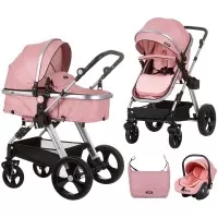 Carucior copii 3 in 1 Chipolino Havana Flamingo