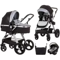 Carucior copii 3 in 1 Chipolino Havana Obsidian Silver