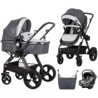 Carucior copii 3 in 1 Chipolino Havana Silver Grey