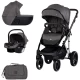 Carucior copii 3 in 1 cu landou, scaun auto, geanta mamici Chipolino Imperium Charcoal