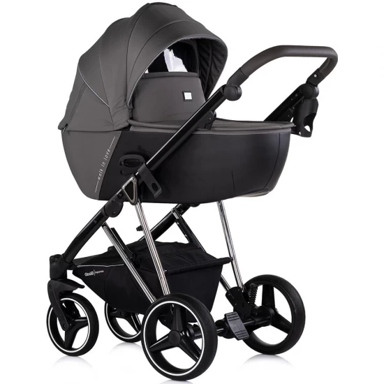 Carucior copii 3 in 1 cu landou, scaun auto, geanta mamici Chipolino Imperium Charcoal