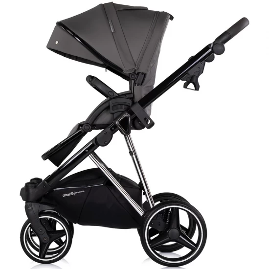 Carucior copii 3 in 1 cu landou, scaun auto, geanta mamici Chipolino Imperium Charcoal
