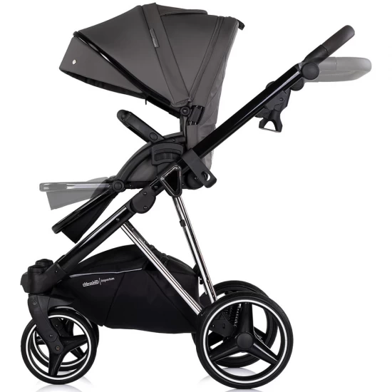 Carucior copii 3 in 1 cu landou, scaun auto, geanta mamici Chipolino Imperium Charcoal