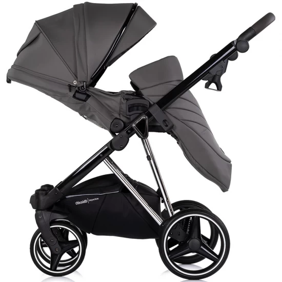 Carucior copii 3 in 1 cu landou, scaun auto, geanta mamici Chipolino Imperium Charcoal