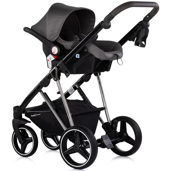 Carucior copii 3 in 1 cu landou, scaun auto, geanta mamici Chipolino Imperium Charcoal