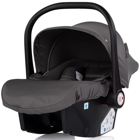 Carucior copii 3 in 1 cu landou, scaun auto, geanta mamici Chipolino Imperium Charcoal