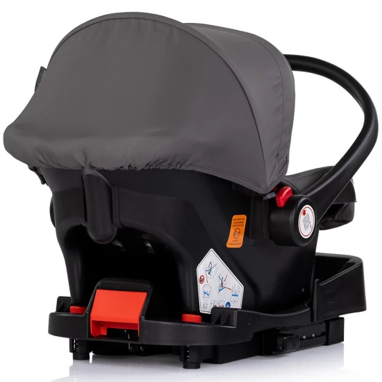 Carucior copii 3 in 1 cu landou, scaun auto, geanta mamici Chipolino Imperium Charcoal