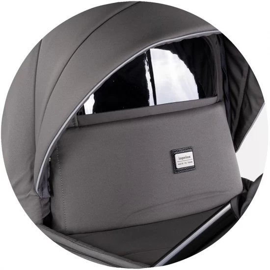 Carucior copii 3 in 1 cu landou, scaun auto, geanta mamici Chipolino Imperium Charcoal