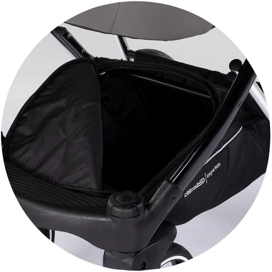 Carucior copii 3 in 1 cu landou, scaun auto, geanta mamici Chipolino Imperium Charcoal