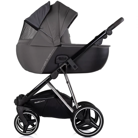 Carucior copii 3 in 1 cu landou, scaun auto, geanta mamici Chipolino Imperium Charcoal