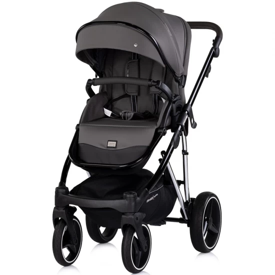Carucior copii 3 in 1 cu landou, scaun auto, geanta mamici Chipolino Imperium Charcoal