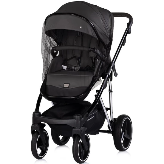 Carucior copii 3 in 1 cu landou, scaun auto, geanta mamici Chipolino Imperium Charcoal