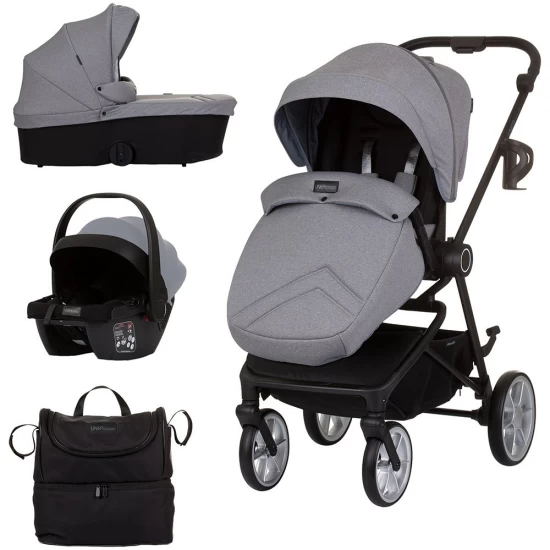 Carucior copii 3 in 1 Chipolino Linea Ash Grey Carucior copii 3 in 1 Chipolino Linea Ash Grey