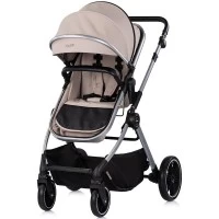 Carucior copii 2 in 1 cu landou transformabil in carucior sport si geanta mamici Chipolino Pearl Latte