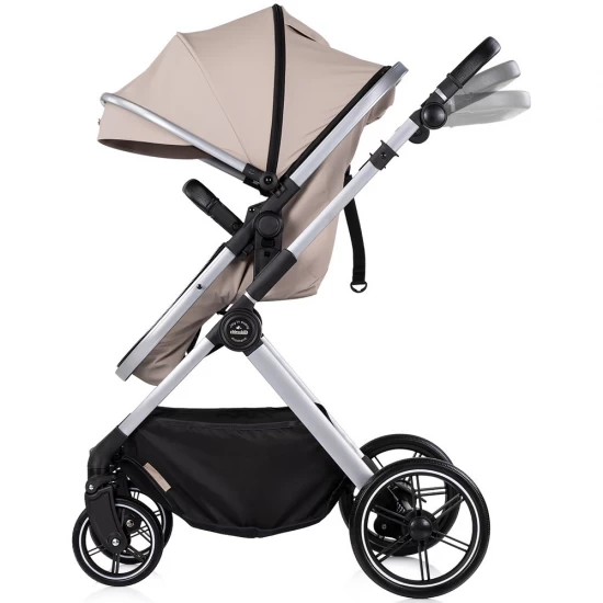 Carucior copii 2 in 1 cu landou transformabil in carucior sport si geanta mamici Chipolino Pearl Latte
