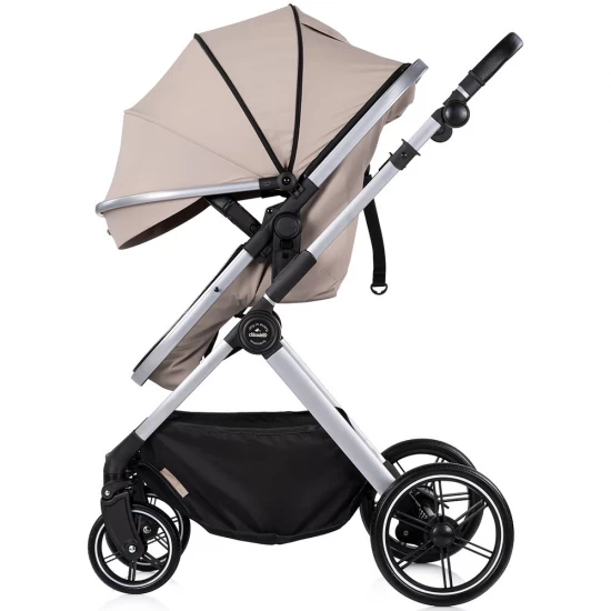 Carucior copii 2 in 1 cu landou transformabil in carucior sport si geanta mamici Chipolino Pearl Latte
