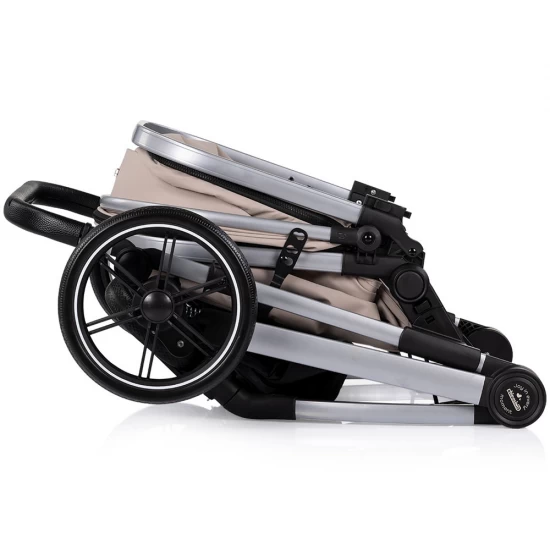 Carucior copii 2 in 1 cu landou transformabil in carucior sport si geanta mamici Chipolino Pearl Latte
