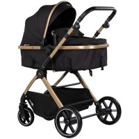 Carucior copii 2 in 1 cu landou transformabil in carucior sport si geanta mamici Chipolino Pearl Noir