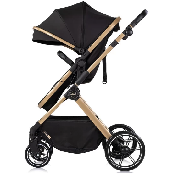 Carucior copii 2 in 1 cu landou transformabil in carucior sport si geanta mamici Chipolino Pearl Noir
