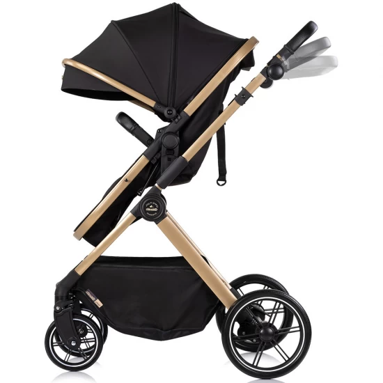 Carucior copii 2 in 1 cu landou transformabil in carucior sport si geanta mamici Chipolino Pearl Noir