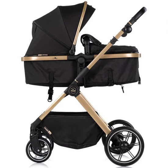 Carucior copii 2 in 1 cu landou transformabil in carucior sport si geanta mamici Chipolino Pearl Noir