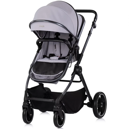 Carucior copii 2 in 1 cu landou transformabil in carucior sport si geanta mamici Chipolino Pearl Platinum