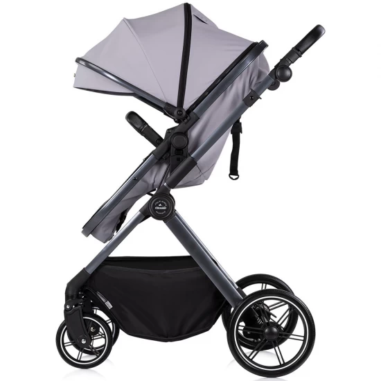 Carucior copii 2 in 1 cu landou transformabil in carucior sport si geanta mamici Chipolino Pearl Platinum