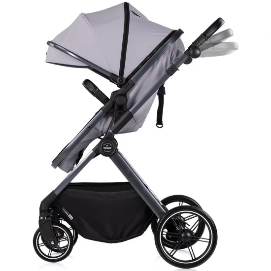Carucior copii 2 in 1 cu landou transformabil in carucior sport si geanta mamici Chipolino Pearl Platinum