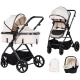Carucior copii 3 in 1 cu landou transformabil in carucior sport si geanta mamici Chipolino Pearl Cashmere