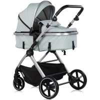 Carucior copii 3 in 1 cu landou transformabil in carucior sport si geanta mamici Chipolino Pearl Matcha