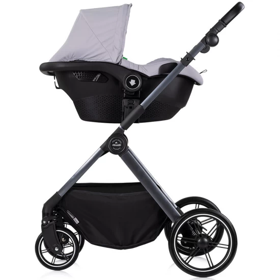 Carucior copii 3 in 1 cu landou transformabil in carucior sport si geanta mamici Chipolino Pearl Platinum