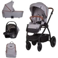 Carucior copii 3 in 1 Chipolino Prestige Cloud Grey