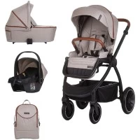 Carucior copii 3 in 1 Chipolino Prestige Tiramisu