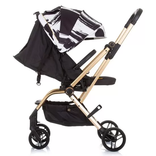 Carucior Chipolino Twister black white cu sezut rotativ Carucior Chipolino Twister black white cu sezut rotativ