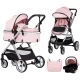 Carucior copii 3 in 1 Chipolino Vista Pink Marshmallow