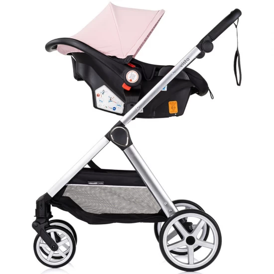 Carucior copii 3 in 1 Chipolino Vista Pink Marshmallow