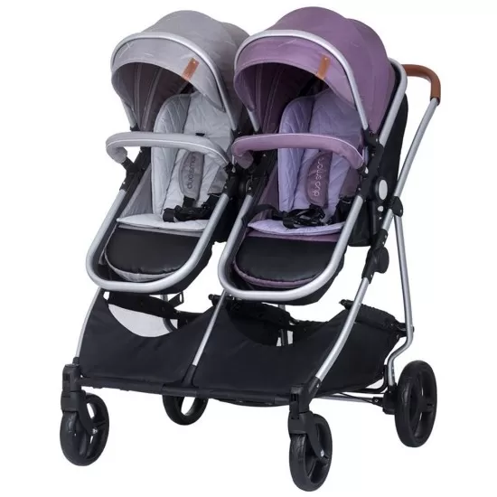 Carucior gemeni Chipolino Duo Smart 2 in 1 anthracite lilac Carucior gemeni Chipolino Duo Smart 2 in 1 anthracite lilac