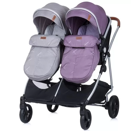 Carucior gemeni Chipolino Duo Smart 2 in 1 anthracite lilac Carucior gemeni Chipolino Duo Smart 2 in 1 anthracite lilac