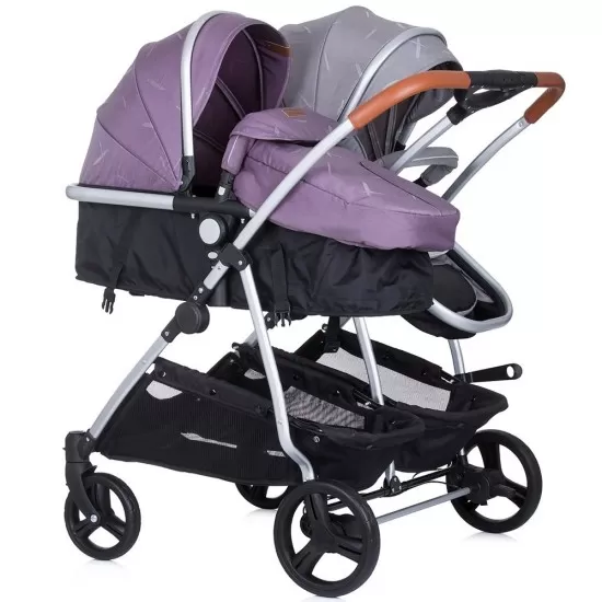 Carucior gemeni Chipolino Duo Smart 2 in 1 anthracite lilac Carucior gemeni Chipolino Duo Smart 2 in 1 anthracite lilac